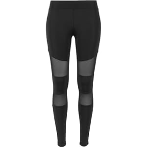 Urban Classics Damen Leggings mit Mesh Einsätzen, Ladies Tech Mesh Leggings erhältlich in vielen Farbvarianten, Größen XS – 5XL