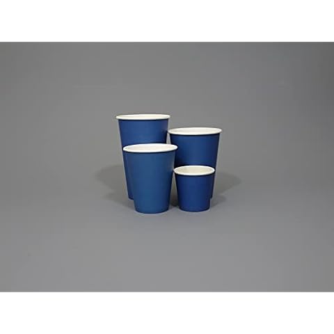 GreenFeel 50 X 8oz Navy Blue Paper Cups, Paper Cups for Hot Drinks, Party Paper Cups, Paper Coffee Cups + Free LIDS Cover