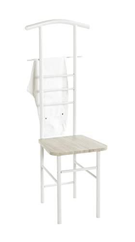 HAKU Möbel Herrendiener Eiche, weiß, MDF, Metall - Maße: B 46 cm x H 119 cm x T 50 cm, Style: Modern