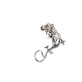 Iaceble Punk Flying Dragon Ear Wrap Earrings - Silver Stainless Steel Dragon Ear Cuff - No Piercing - Gothic, Occasion, Silver - Hypoallergenic - Clip On - 1 Count