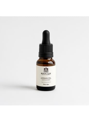 Aceite de Argán 100% Puro y Orgánico MAKTUK BOTANIC COSMETIC - Argan Oil para Pelo, Cara, Cuerpo y Uñas - Aceite Hidratante y Anti-Edad - Hidratación, Brillo y Suavidad para la Piel y Cabello - 30ml