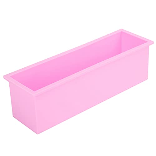 Molde rectangular de silicona 1200ml color rosa miniatura 6