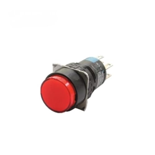 Pulsador industrial luminoso NP6-XD/Y LED rojo 24 V para cuadros