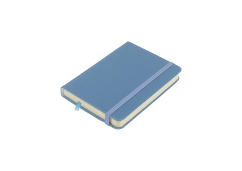 Image of Sketchbook Kangaro A6 Sky Blue PU Hard Cover 80 Sheets 140 g Cream Paper with Elastic Band and Ribbon