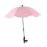 Clip on Umbrella Pushchair Parasol Multifunctional Beach Chair Umbrella with Clamp for Outdoor Sports Lawn Walking Traveling, Pink