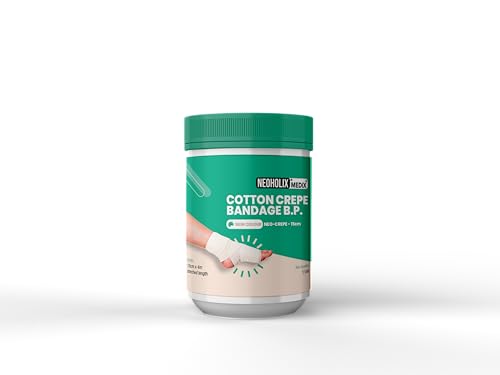 Neoholix Medix Cotton Crepe Bandage 6 Cm – Orthopaedic Support for Strains, Sprains, Painful Joints, Skin Grafts, Stretchable & Skin-Friendly, Ideal for Injury Recovery & Medical Use