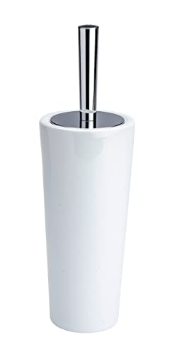 WENKO Ensemble WC Céramique Modèle Coni | Brosse WC Design Fermée en céramique blanche | Porte Brosse Inclus avec tête interchangeable | Dimensions Ø 11,5 x 37 cm...