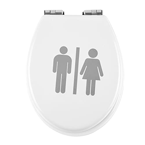 HEXABERIE - Abattant WC DESIGN et ORIGINAL avec Frein de Chute | Lunette Forme en O | Charnières Inox Ajustables à Déblocage Rapide | Facile à Installer | Siège Bois MDF Premium | Supporte 160 kg