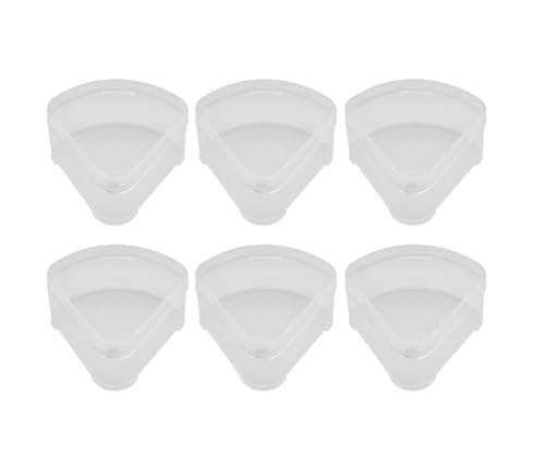 Juego de 6 fundas de plástico transparente triangulares para polvos, esponjas de maquillaje, contenedor protector de cosméticos, caja de almacenamiento portátil de viaje, para licuadora de belleza