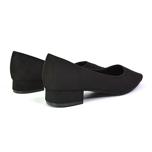 ESSEX-GLAM-Womens-Low-Heel-Bridal-Shoes-Ladies-Slip-On-Pointed-Toe-Flats-Wedding-Evening-Party-Pumps-Size-3-4-5-6-7-8