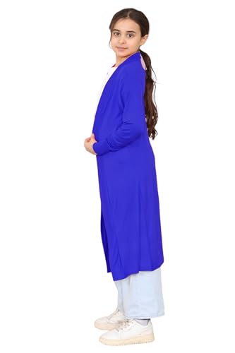 Image of Loxdonz Kids Long Open Front Cardigan Coverup Boyfriend Cardigan Sweater for Girl's Beach Cover ups Kimono Maxi Duster