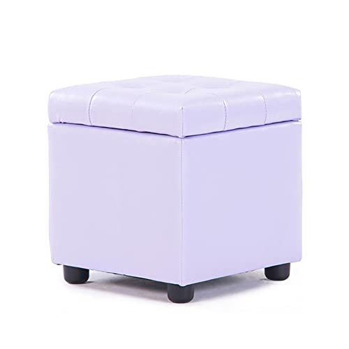 GKJHTED Reposapiés Redondo de Cuero - Puff Gris Oscuro para Sala de Estar, Cocina, Dormitorio y balcón - Reposapiés Elegante y Taburete para Cambiar Zapatos