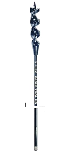Eagle Tool US X Flex Flex Shank Installer Drill Bit, Auger Style, 1-Inch by 54-Inch, 1/4-Inch Notched Shank, Made in The USA