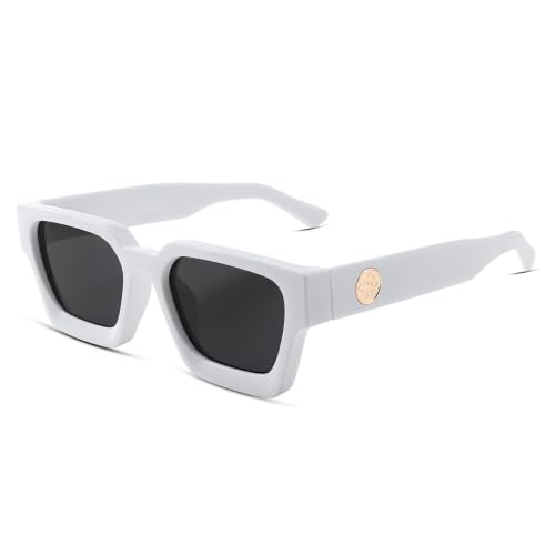 Image of FEISEDY Retro 90s Chunky Square Sunglasses for Women Men B2385