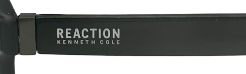Kenneth Cole Reaction Mens Rectangle Shiny Black Sunglass, Blue Lens KC1401 1X4
