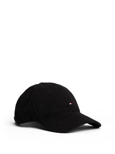 Cord Cap Tommy Hilfiger TH Flag en velours noir casquette ajustable taille unique