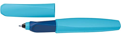 Pelikan Twist Azul, Bolígrafo Esferográfico Ergonómico, para Diestros y Zurdos, para la Escuela y la Oficina, Punta M Indeformable, 2 Cartuchos KM Azules Incluidos, Recargable