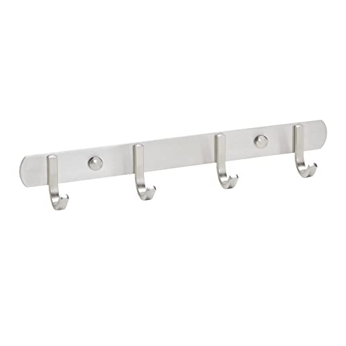 SOTECH Barre à 4 crochets SAMU Porte-serviettes Crochet de vestiaire inox brossé 300 mm Rail à crochets
