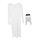 Dieses arabische gewand (thobe) und der passende hut sind im traditionellen arabischen stil gestaltet, muslimischer thobe für männer, islamischer thobe