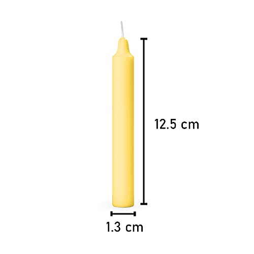 Image of AuraDecor Pack of 14 Stick Candles || Especially Meant for Healing, Chakras, Ritual Candles, Decoration, Lighting, Home Decor || Burning Time 3 to 4 Hours Each (Yellow)