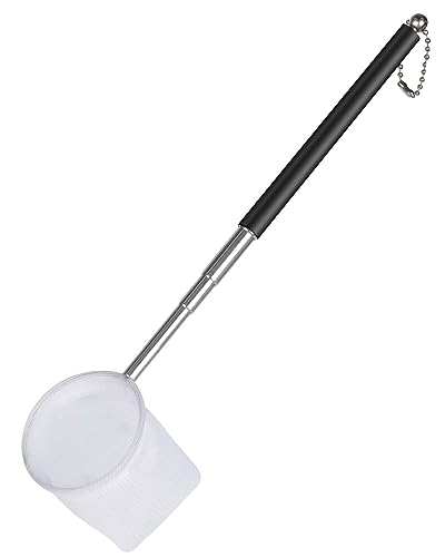 Pawfly Filet à Crevettes pour Aquarium 5 cm Filet pour Aquarium avec Poignée Extensible en Acier Inoxydable Filet à Crevettes à Mailles Fines Et Douces...