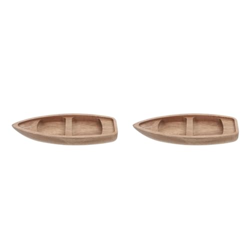 MAGICLULU 2stücke Kleine Holzboot Modell Miniatur Kanu Deko Für Nautische Geburtstagsfeiern Und DIY Bastelprojekte Unvollendetes Holz Für Kreative Heimdekoration