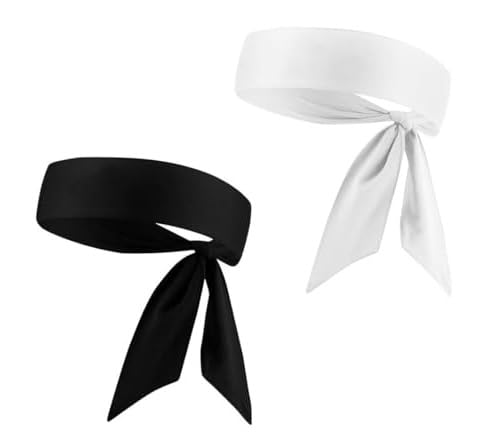 PAROPKAR Sports Headbands Tie Hair Band Athletic Workout Sweatbands Non-Slip Moisture Wicking Running Cycling Training Ideal for Workout Running Football Tennis Band for Men & Women (Black White) (B0CT9KWZJG) Amazon Price History, Amazon Price Tracker