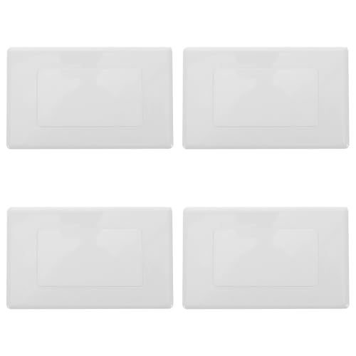 KALLORY 4 Piezas Placa de Cubierta Eléctrica para Caja de Conexiones Tipo 118 de Plástico Color Claro Diseño Versátil y Fácil de Usar para Paredes Hogar