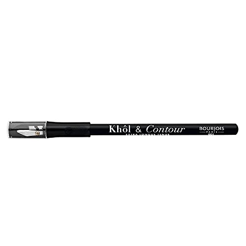 BOURJOIS - Crayon Khôl & Contour 01 Noir-issime & Taille Crayon - 2en1 Khôl & Liner - Couleur Intense - Longue Tenue 12h - Testé Ophthalmologiquement