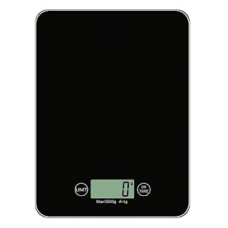 TQTQ Electronic Digital Kitchen Scale Food Weight Scale for Cooking and Baking with LCD Display and Tempered Glass Platform (Multicolor)
