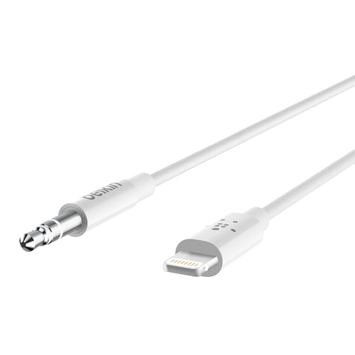 Cable de audio de 3.5 mm Belkin conector Lightning auxiliar para altavoz blanco 2