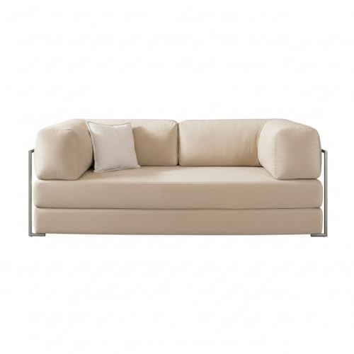 Image of Torque Vegas Three Seater Sofa Cum Bed for Sleeping-Beige | Premium Suede Fabric 3-Seater Double Foam Fold Out Sofas Bed | Convertible 3-in-1 Sofa Cuma Bed for Office