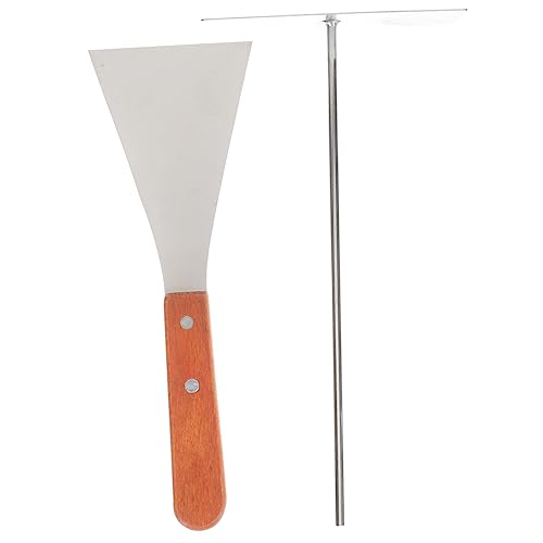 ABOOFAN Pancake Crepe Spreader Professional Kit 2pcs Set Stainless Steel Easy Cleaning Perfect for Home Restaurant