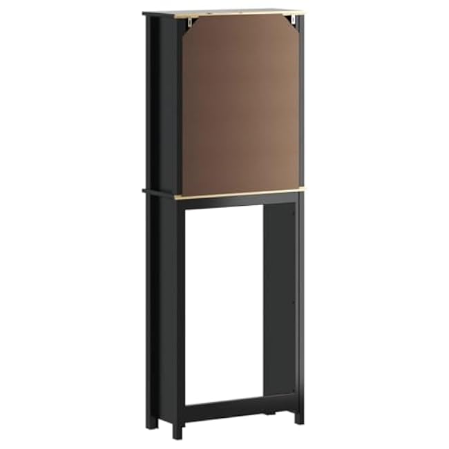 Over-The-Toilet Storage Berg Black 23.6x10.6x64.8 Solid Wood Bathroom Sets