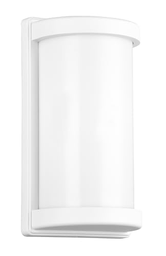 Reality Leuchten Applique murale d’extérieur Puelo R21186131, aluminium moulé sous pression blanc mat, abat-jour en plastique blanc, excl. 1x E27