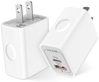 USB-C Charger Block 20W Dual Port with USB-A and USB-C, 2 Pack