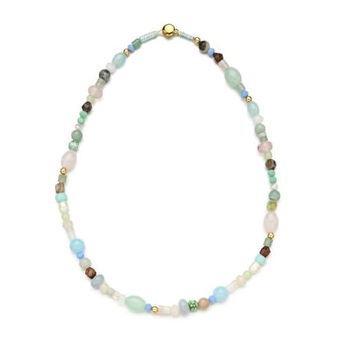 Collier court en perles multicolores anti-irritation pour peau sensible