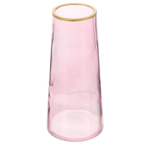 Jarrón de vidrio rosa con diseño simple y acabado premium pulido 2