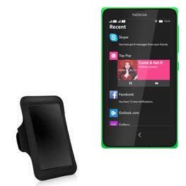 BoxWave Case Compatible with Nokia X - Sports Armband, Adjustable Armband for Workout and Running for Nokia X - Jet Black