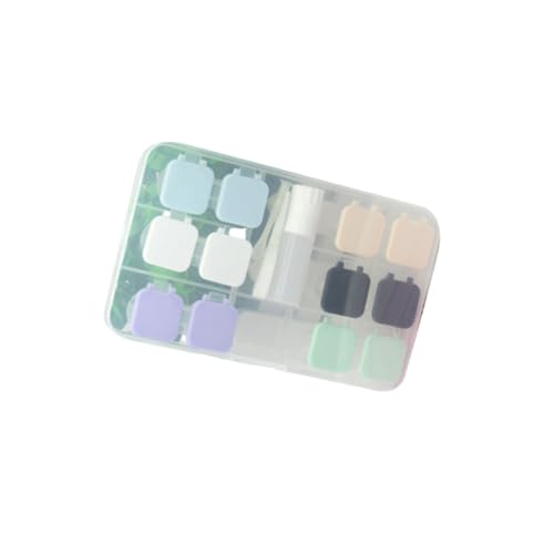 Hemobllo Accessoires pour Lentilles de Contact Étui Compact Boîte de Rangement 6 Paires Matériau Résistant pour Voyages Activités Extérieures et Usage Régulier