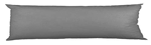 Maria Luxury Bedding & Linen Grey Bolster Pillow Case Pregnancy Support Pillowcase for Long Bolster Pillows Cotton Blend Bolster Pillow Case - 3ft (19 x 36)