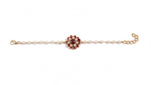Image of Elegant Traditional Gold Plated /Rakhi Combo Of 1 Piece for Men and Women /brother /sister /bhabhi Kundan Stone combo set (Same as Shown In Image)