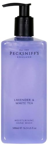 Pecksniff's Moisturizing Hand Wash - Vitamin B Enriched, Natural & Gentle Cleanser, Luxurious Hand Wash 500ml/16.9 fl oz (Lavender & White Tea)