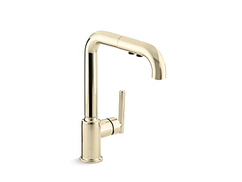 Kohler 7505-Af Purist Pull-Out Kitchen Sink Faucet With Three-Function Sprayhead, Vibrant French Gold #TOP25