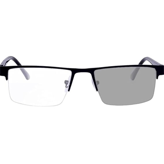Photochromic Transition Reading Glasses, Black Metal Half-Frame, Auto Light Adjusting Lenses, UV Protection-image-10