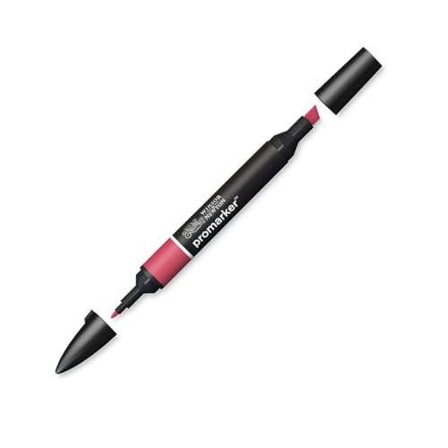 Image of Winsor & Newton Promarker, Alcohol Based Markers, Crimson (R445), Double Tipped Drawing Marker Set for Artists, Graphic Designers, Illustrators - Chisel & Fine Twin Tip, Streak Free Coverage