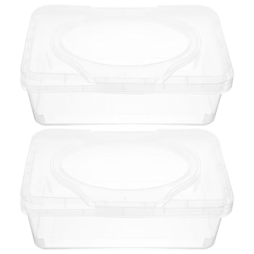 WOONEKY Wipes Dispenser Box with Lid Dustproof Tissue Storage Case Portable Napkin Organizer for Bathroom Office Home Use