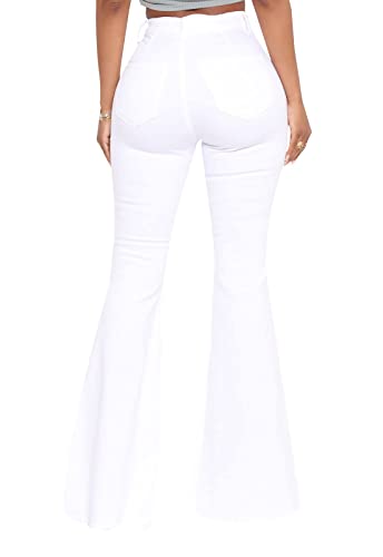 BISUAL Women's Black Bell Bottom Jeans for Women High Waisted Flare Jeans Womens Ripped Stretchy Bell Bottoms Pants2