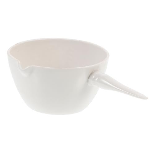NAMOARLY 1pc Evaporating Dish Cooler Porcelain Evaporating Container Bowl Chemical Evaporating Porcelain Beaker Pour Laboratory Evaporating Basin Science Evaporating Basin Ceramics White