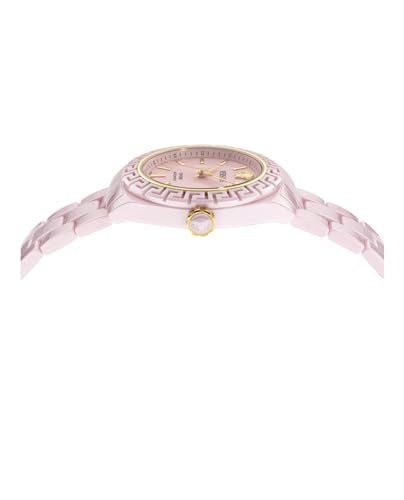 Versace DV One Collection Luxury Womens Watch Timepieces with a Pink Bracelet and Dial Featuring a Pink Ceramic Case2